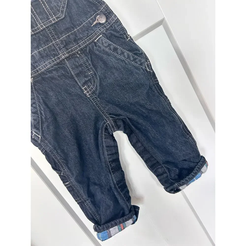 Oshkosh‎ B'gosh Baby Boys Jean Bib Overalls Lined Everyday Blue Size 12 Months